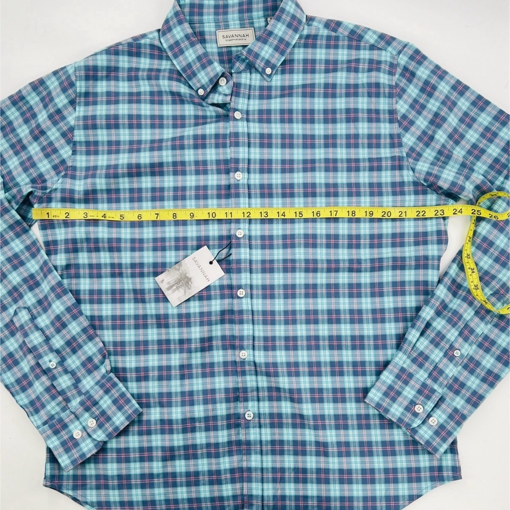 Savannah Button-Down Blue/Pink Plaid Tencel Blend Soft Shirt Men's Size XL - Picture 14 of 16